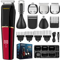 PRITECH Men's Grooming Kit, 6-in-1 Beard Trimmer & Hair Clipper, Cordless