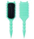 Skiennix Curly Hair Brush - Volume Curl Defining Tool for Effortless Detangling & Styling | Green