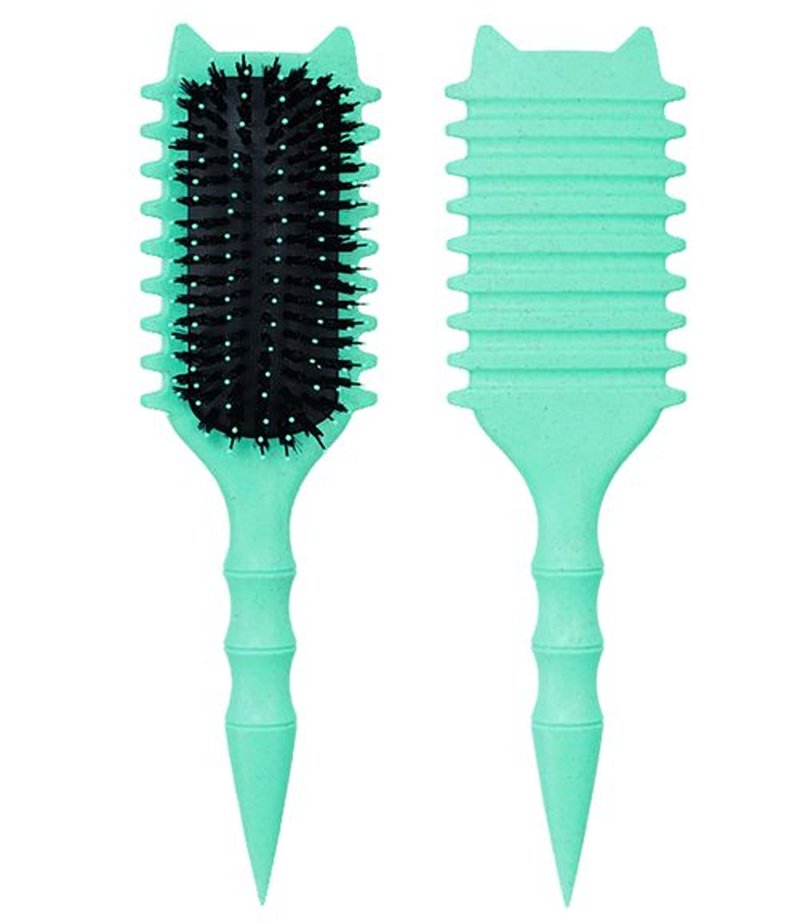 Skiennix Curly Hair Brush - Volume Curl Defining Tool for Effortless Detangling & Styling | Green