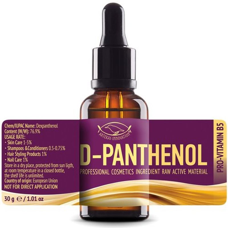 Artekas Innovation D-PANTHENOL - 76.9% Concentrate – Cosmetic Grade Pro‑Vitamin B5 – for DIY Serums, Creams & Hair Care - 30 g (1 oz)