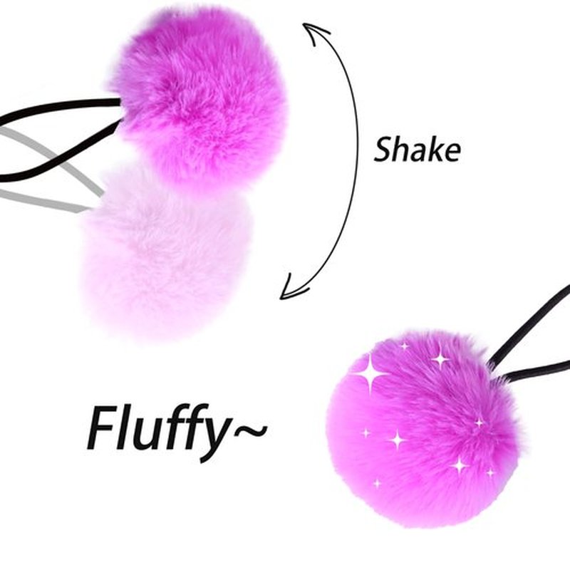16pcs Pom Pom Hair Ties for Girls Soft Fluffy Ponytail Holders PomPom Hair Band for Toddlers