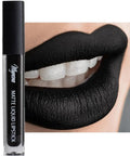 Mynena Jet Black Matte Liquid Lipstick - Long-Lasting, Waterproof, No Smudge Formula | All-Day Wear, Lightweight & Comfortable Finish