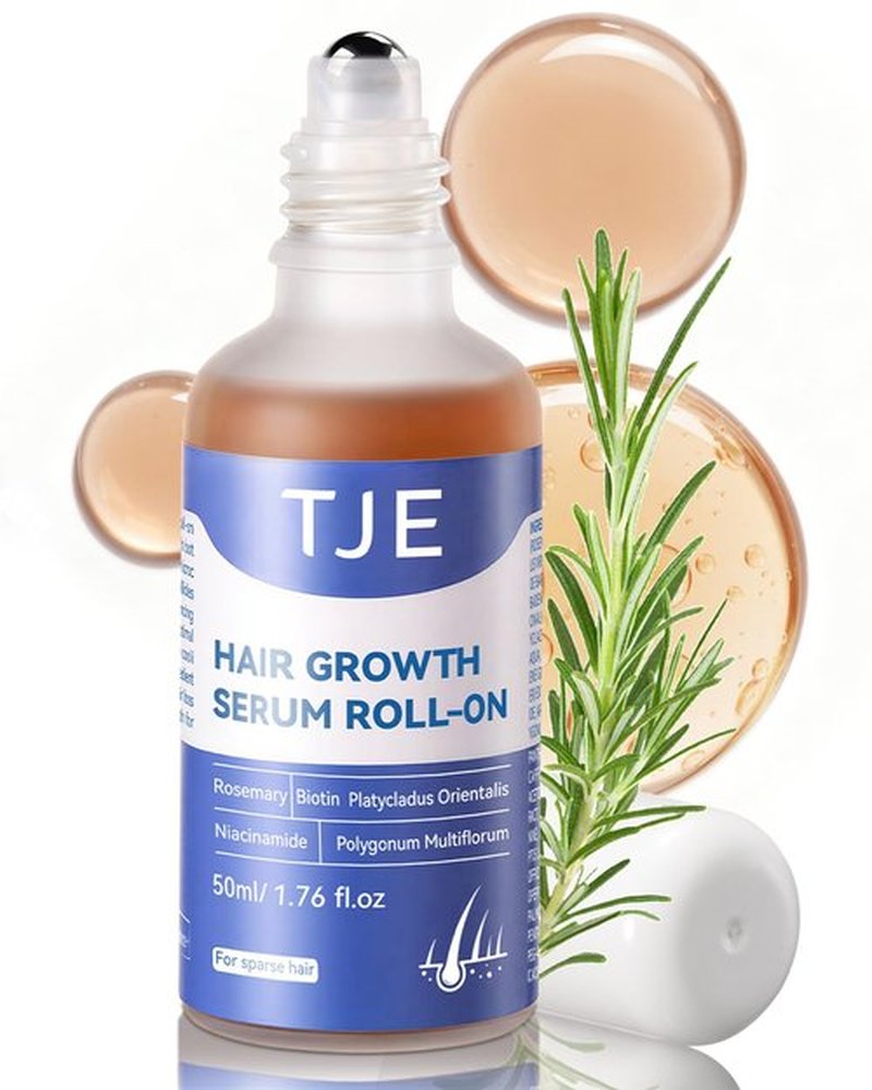 Hair Growth Serum Roll On 1.76 fl oz | Extra Large Value Pack | Fast-Absorbing, No-Rinse Scalp Care | Rosemary, Caffeine, Niacinamide & Biotin | Women’s Day Gift for Her