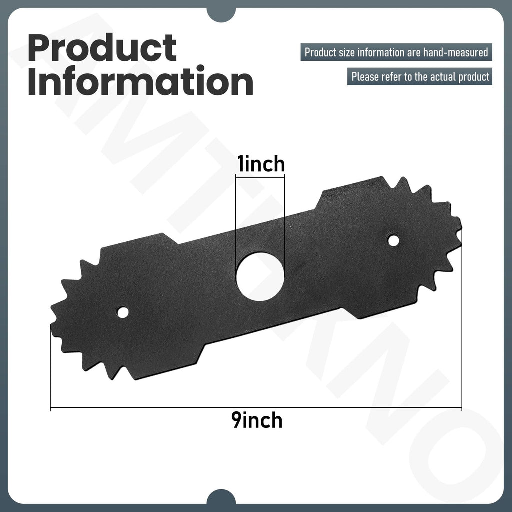 AMTHKNO 2-Pcs 9 inch Heavy-Duty Edger Blade for Ryobi Edger RY13050 RY13050A RY15518 RY40030 P2300, Replaces 638006008 638006007, 1" Center Hole - Quenched Steel