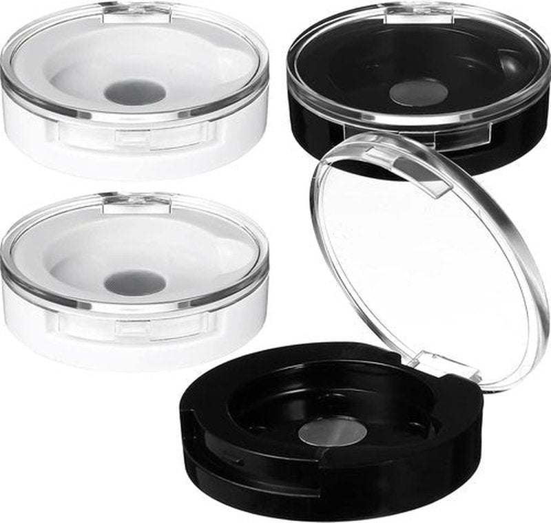 FRCOLOR Magnetic Eyeshadow Cases - 4Pcs Refillable Small Round Makeup Palettes | 1.57in x 1.57in