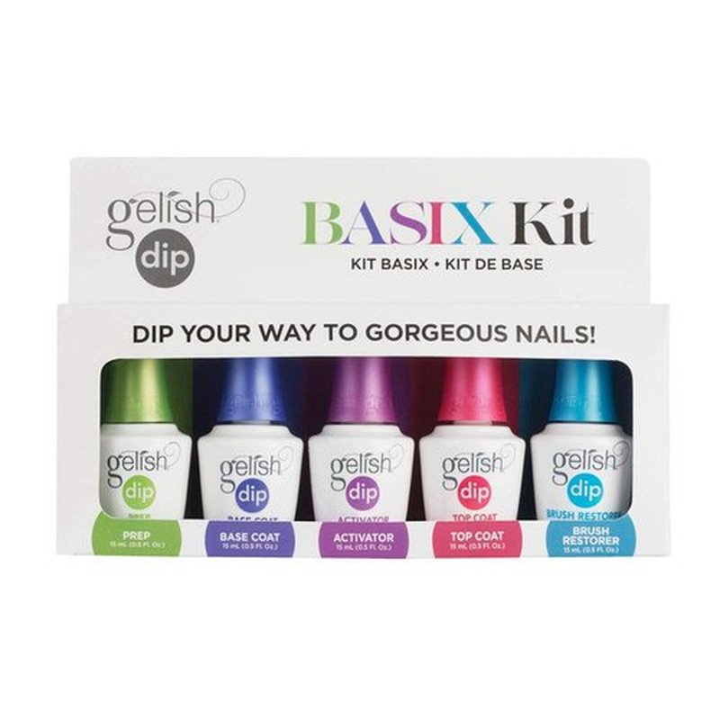 Gelish Dip Basix Kit - Odor-Free, Easy Application for Salon-Quality Dip Powder Nails at Home | No UV or LED Lamp Required