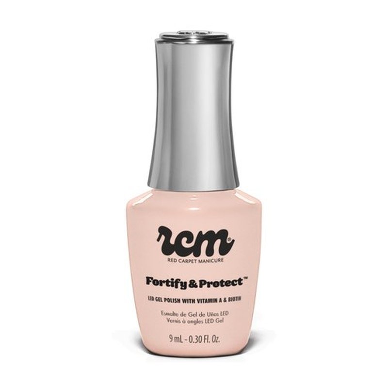 RC Red Carpet Manicure Fortify & Protect Sheer Nude Crème Gel Polish for Strong, Healthy Nails - Infused with Vitamin A & Biotin - (Naturally Beautiful) Led Nail Gel Color, 0.3 Fl Oz