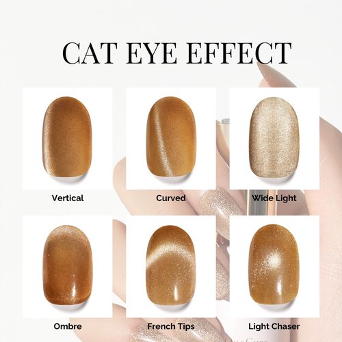 NAILOG Pink Cat Eye Gel Nail Polish 12ml Top Coat Color Gel Base One Step 3-In-1 Formula Soak Off UV Magnetic Gel Polish for Home DIY & Gifting | Pinky Cat