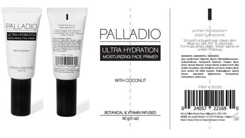 Palladio Ultra Hydration Primer - Fills Fine Lines & Pores | Coconut Oil Formula, Non-Greasy Finish