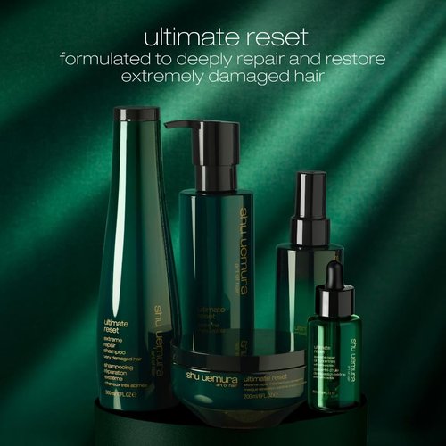 Shu Uemura Art of Hair Ultimate Reset Extreme Repair Oil Concentrate - Lightweight Oil, Seals Split Ends, Amplifies Shine, Repairs extremely Damaged Hair, 1.7 Fl Oz