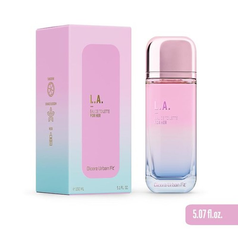 Dicora Urban Fit LA Perfume for Women | Long-Lasting Fragrance with Raspberry, Lychee & Rose - 5.07 oz EDT Spray