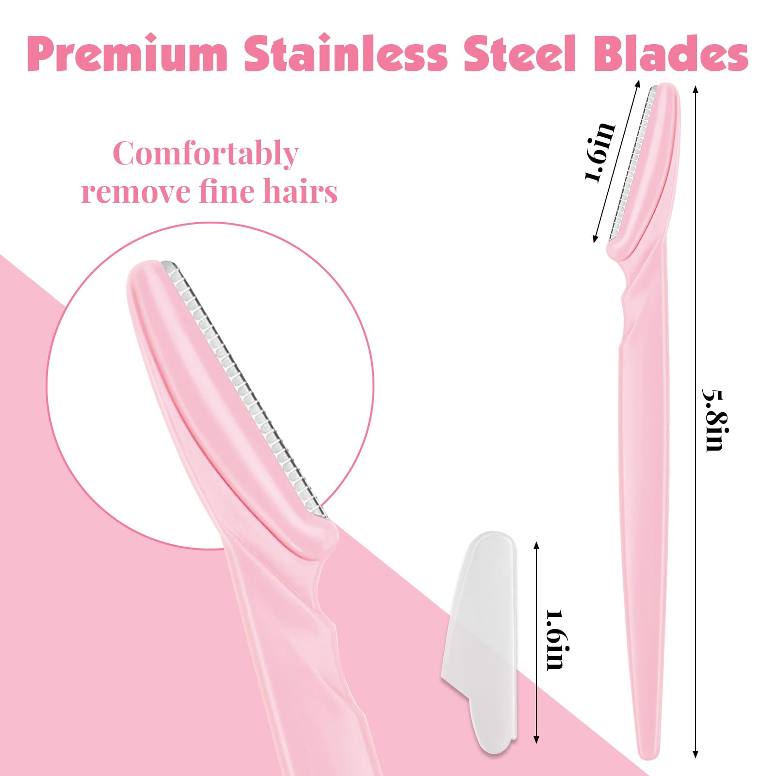 Phyyixs 88 Pcs Dermaplaning Tool & Face Razors for Women in Storage Jar – Blush Petal Style, Eyebrow Razor with Safety Covers, Ideal Self-Care Gifts