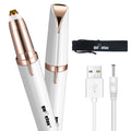gurelax Eyebrow Hair Remover, Rechargeable Electric Eyebrow Trimmer Epilator for Women, Painless Eyebrow Hair Removal Razor with 2 x Replacement Heads (White-3)