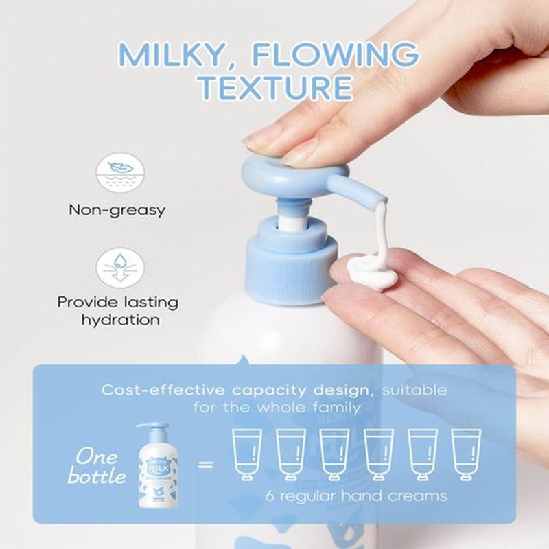 Milk Hand Cream, Skin Hydrating Lotion –Rich,Velvety Conditions & Protects Skin,Moisturizing Nourishing Exfoliating Hand Film Hands Carefor Dry Cracked Skin Body, Hand,Foot Large Capacity 200g/7.05 oz