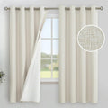 YoungsTex Linen Blackout Curtains - 63 Inch Thermal Insulated Drapes for Full Room Darkening | 2 Panels, Black