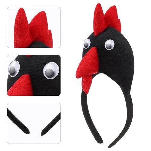 ABOOFAN 4pcs Chicken Headbands Funny Rooster Animal Headband Hair Hoop for Adults Kids Costume Accessories, Birthday, Easter, Halloween, Casual Parties, Random Color