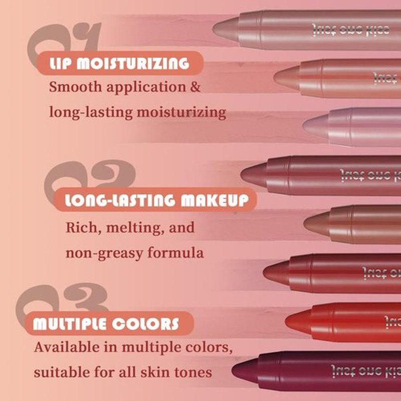 Nuetral Nude Hydrating Cream Lipstick - Moisturizing Retractable Lip Crayon for Ombre Shades