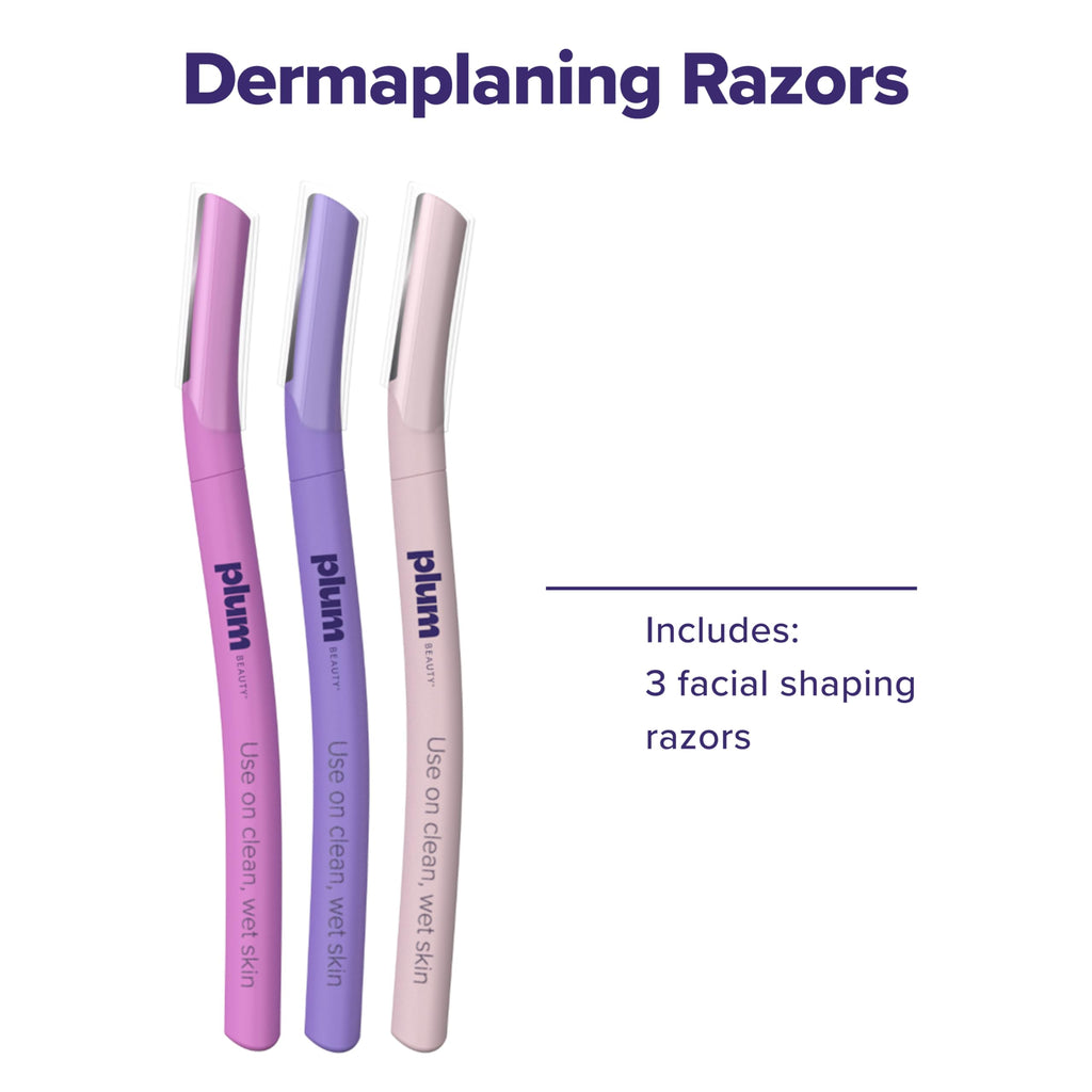 Plum Beauty Face Razors for Women, Eyebrow Razor & Brow Shaper