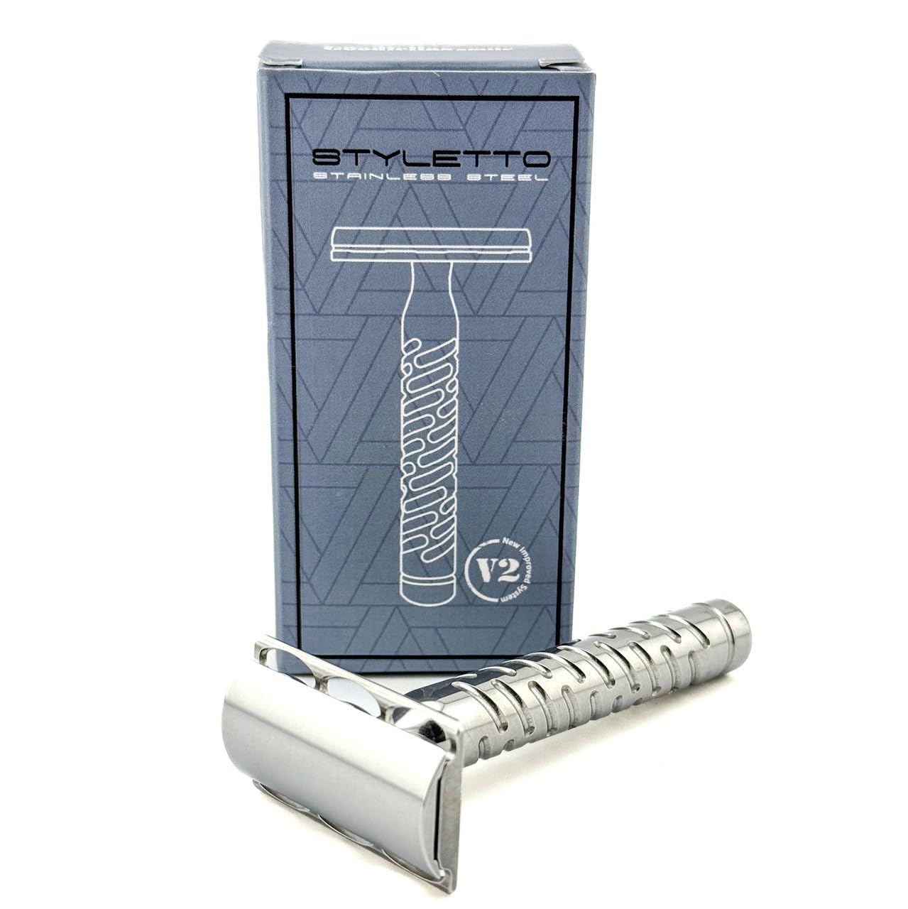 The Goodfellas' Smile Styletto V2 Double Edge Safety Razor – 100% Stainless Steel, High Luster Finish | Made in Italy Computer Designed Head for Precise, Efficient & Comfortable Wet Shaving