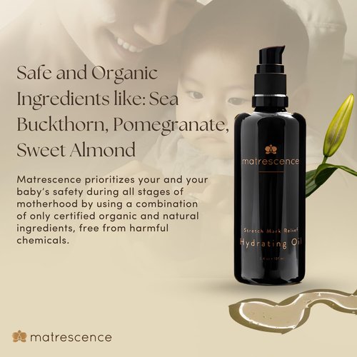 Matrescence Stretch Mark Relief Belly Oil - Hydrating Spa-Quality Maternity Treatment (3.4oz) | Pregnancy-Safe Non-Greasy Moisturizer for Moms