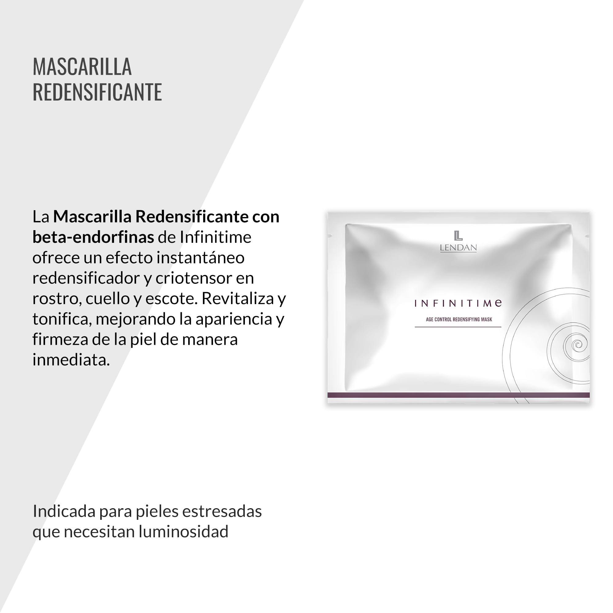 Lendan - Hydrating Facial Mask - Infinitime - 6 Sachets with 1 Décolleté Mask + 1 Face Mask - Deep Hydration - Radiant-Looking Skin - Antioxidant-Enriched Formula