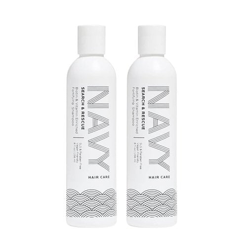 NAVY HAIR CARE Search and Rescue Shampoo | Biotin and Rosemary Oil Enriched for Hair Growth | Paraben Free | 8 oz (Pack of 2)