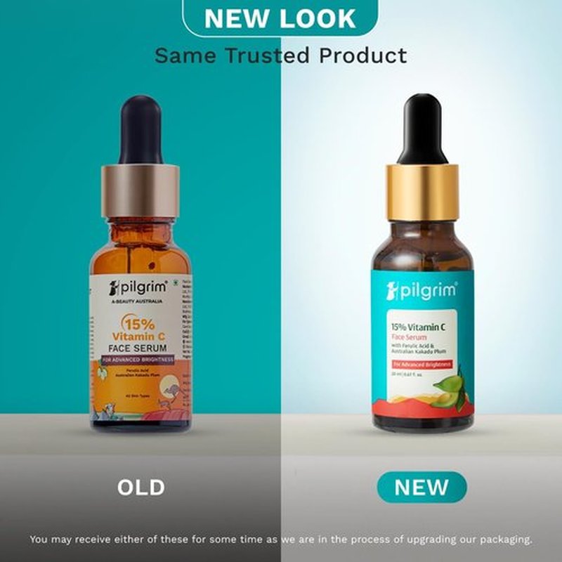 Pilgrim 15% Vitamin C Face Serum - Fragrance-Free Formula with Ferulic Acid & Vitamin E | 0.68 Fl Oz (20ml) for Radiant Skin