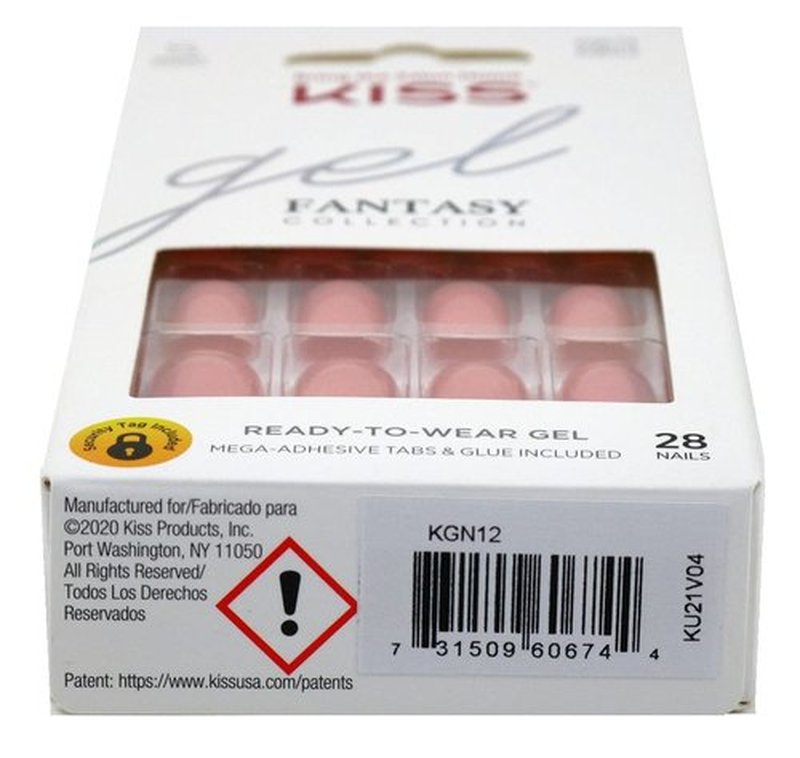 Kiss Gel Fantasy Collection 28 Count Rosey Short Length (Pack of 2)
