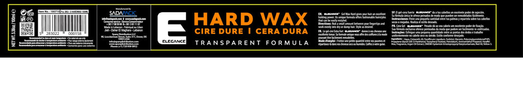 E Elegance Hair Products Transparent Hair Styling Hard Gel Wax With Argon Oil, Hard Hold, 3.38 Oz