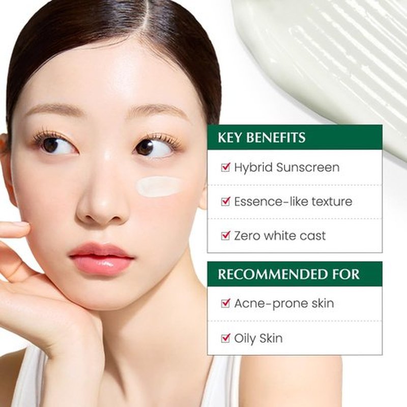 Dr. G R.E.D. Blemish Soothing Up Moisture Sunscreen - Korean Sunscreen with No White Cast - Broad Spectrum SPF for Sensitive Skin - Non-Greasy - With Hyaluronic & Azelaic Acid - 1.69 fl oz