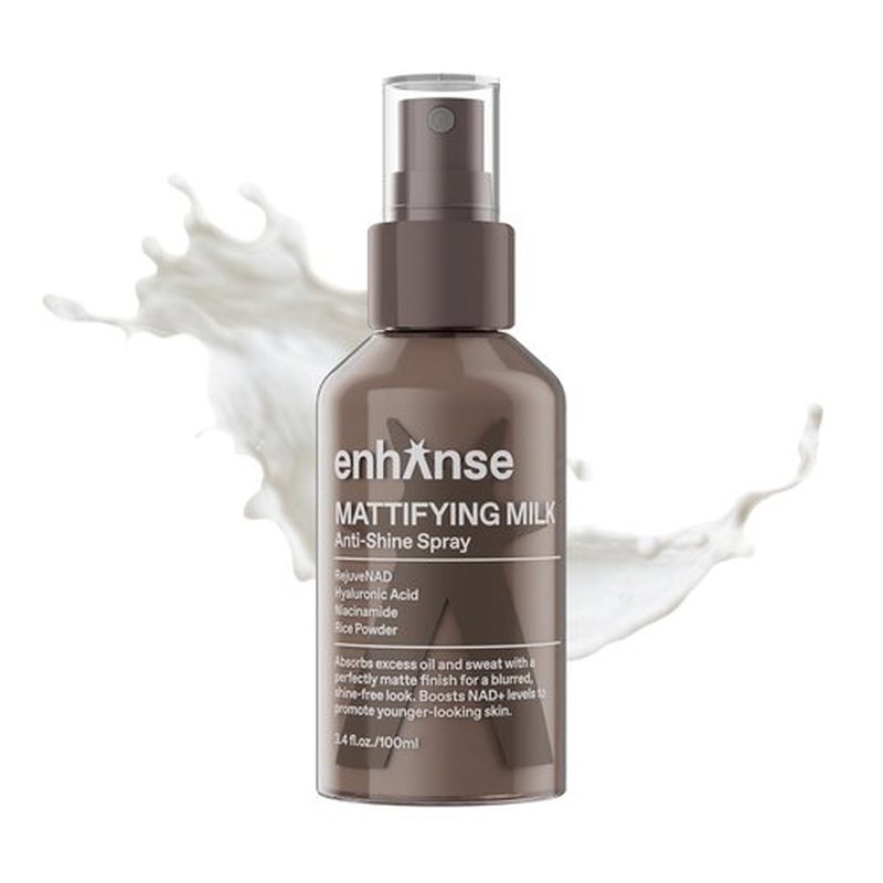 RejuveNAD Mattifying Milk Anti-Shine Spray - Hydrating Hyaluronic Acid & Rice Powder, 3.4 Fl Oz