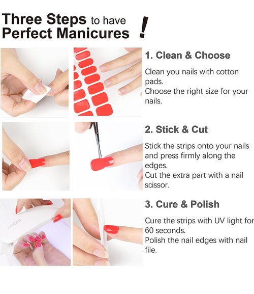 Semi Cured Gel Nail Strips, Burgundy Cat Eye 20pcs Adhesive UV Sticker, Wraps for Home Manicure DIY