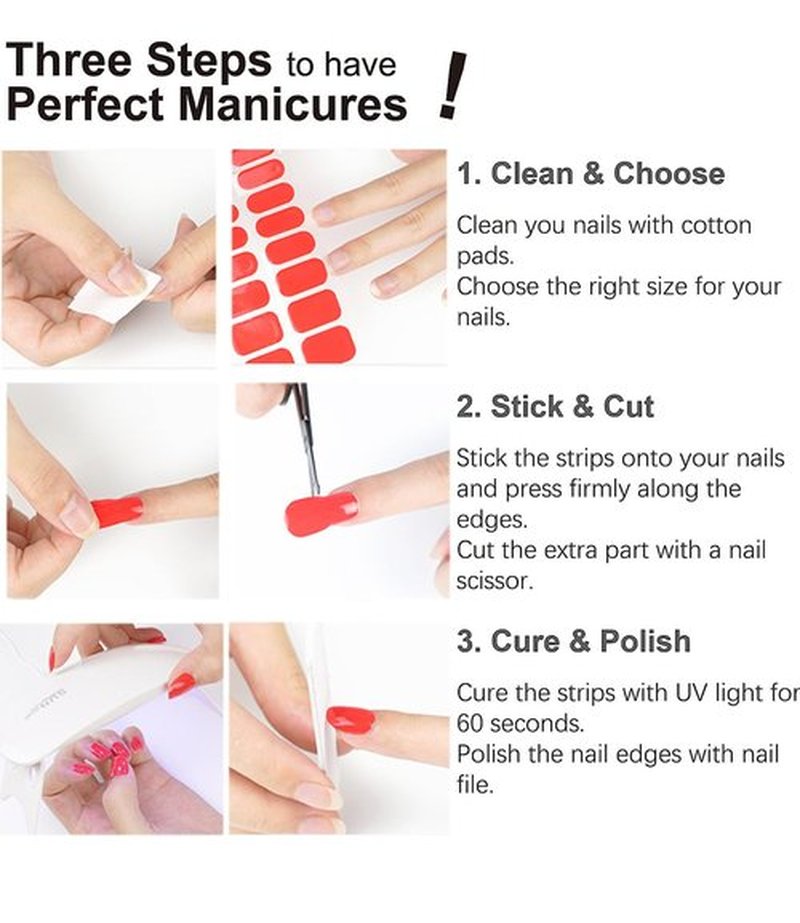 Semi Cured Gel Nail Strips, Cat Eye 20pcs Adhesive UV Sticker, Wraps for Home Manicure DIY