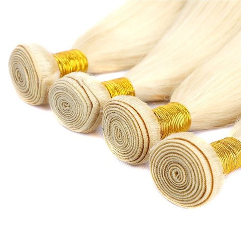 613 Straight Bundles Honey Blonde Human Hair 3 Bundles Brazilian 100% Unprocessed Virgin Extensions Double Weft Bundle 10 12 14 Inch