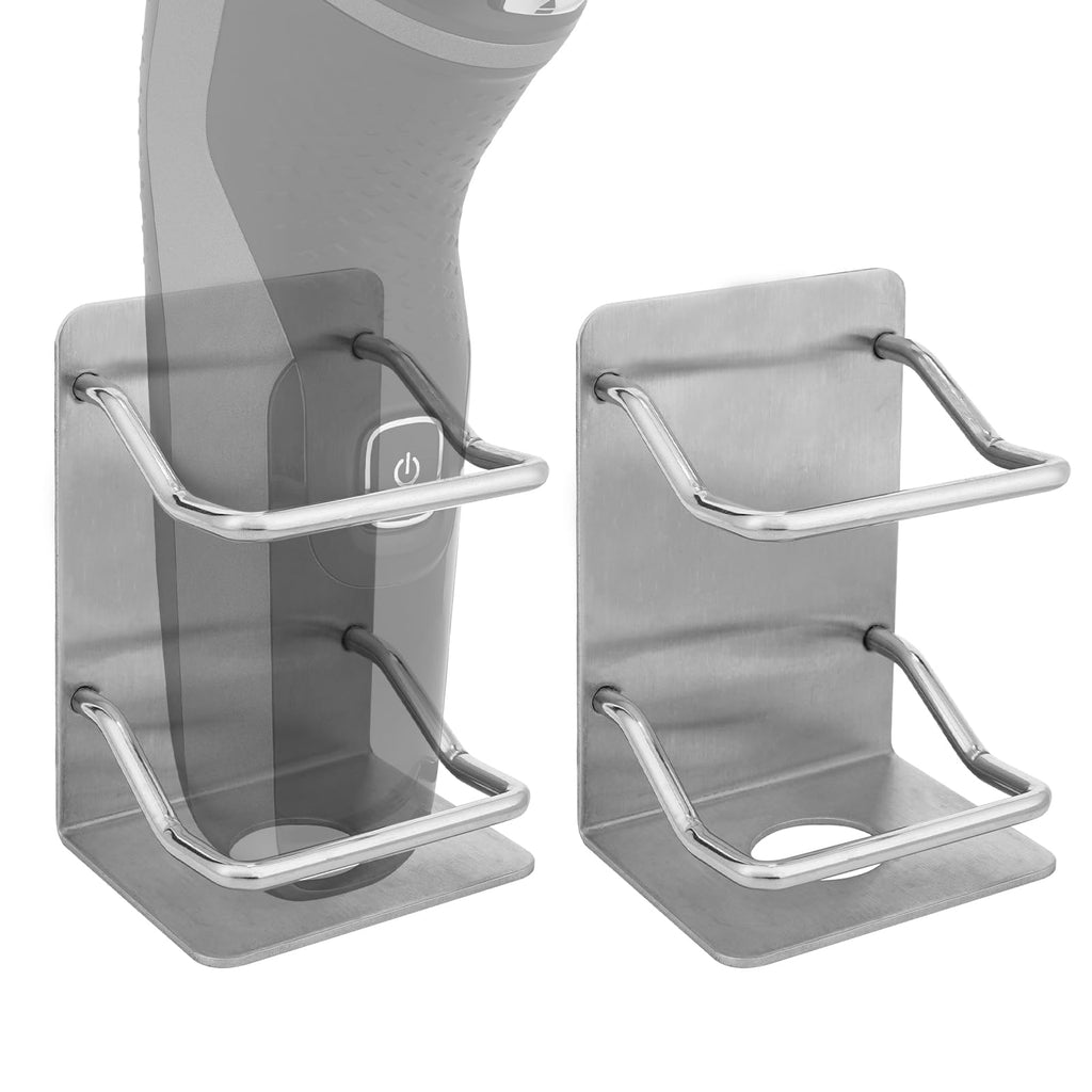 Linkidea 2 Pack Stainless Steel Electric Razor Holder for Shower, Shaver Organizer Compatible with Braun Series 5, Philips Series 2400, 5000x, 9000 (Silver)