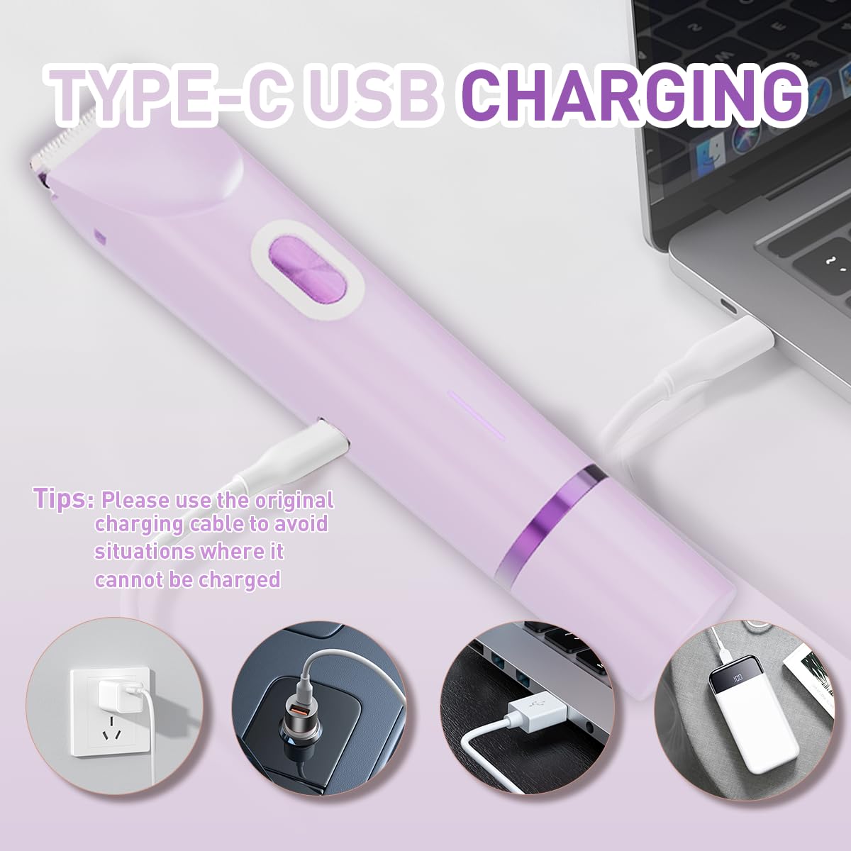 Bikini Trimmer for Women,2-in-1 Electric Razors for Womens with Painless Ceramic Blades,Waterproof Wet & Dry Use,Rechargeable Dual Head Electric Shaver for Pubic Legs Underarm Face Hairs& Body