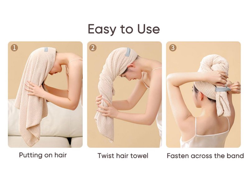 Wuwahold Microfiber Hair Towels, Waffle Hair Towel Set, Super Soft Highly Absorbent, Sturdy Quick Drying Turbans for Long, Thick, Curly Hair (5 Pack, 40" x 20")