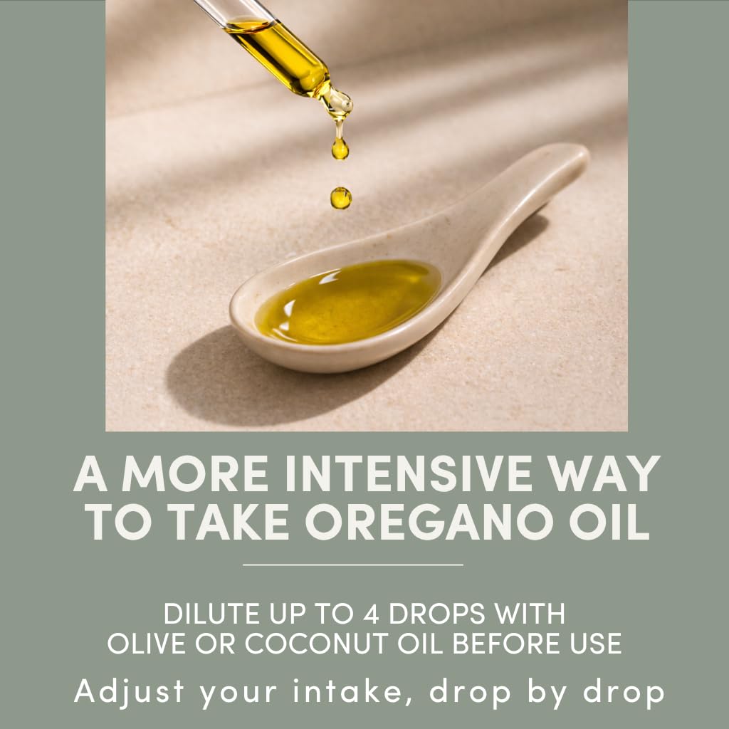 AROMAVITA Wild Oregano Oil Organic - 100% Pure Undiluted Organic Wild Oregano Oil with 86-90% Carvacrol, Immune Support - Plant-Based, Herbal Supplement - Vegan, Non GMO, Gluten Free, 1fl.oz/30ml