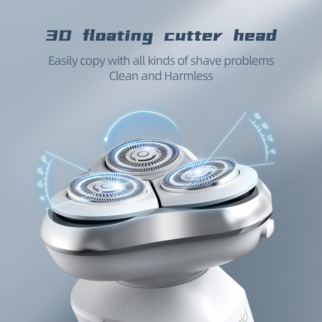 Men's Shaver Electric Rotary Razor 3D Floating Cutter Head Waterproof Shaving with Led Display X3 Series Gift