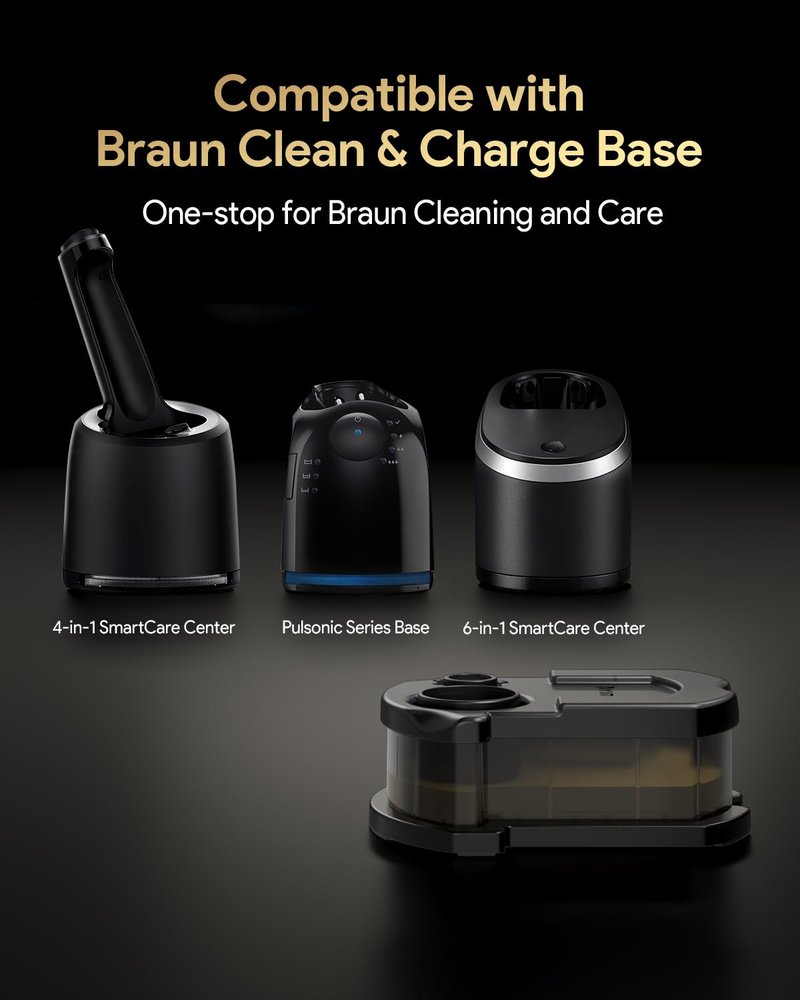 Yinke Reusable Cleaning Cartridge - 6 Pack Refill Cleaning Concentrate Capsules for Braun Clean & Renew CCR | Replacement Shaver Cleaner Solution