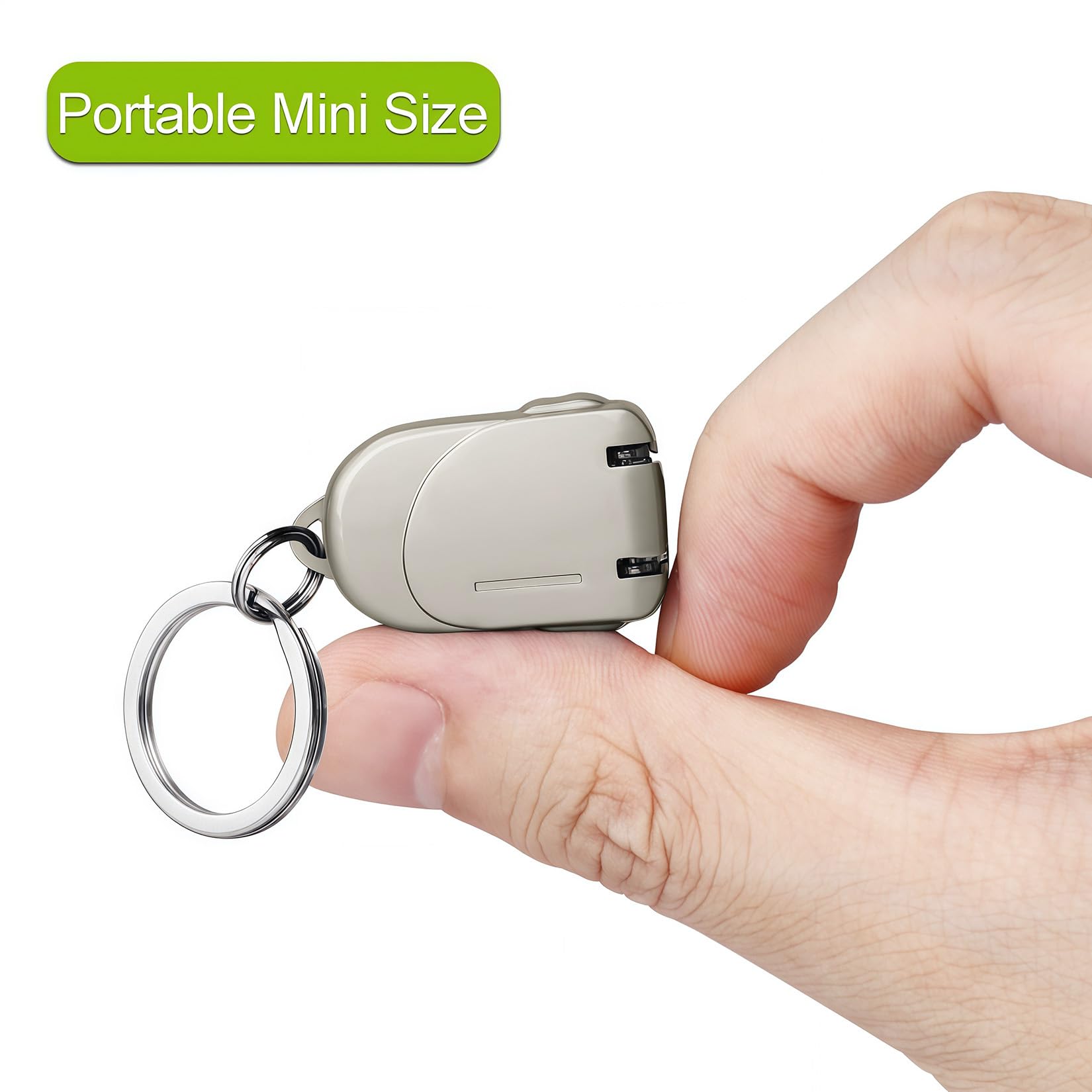 VOGARB Portable Mini Nail Clippers Collapsible Keychain Nail Clipper for Men and Women Fingernail and Toenails, Stainless Steel, Champagne