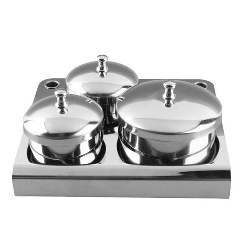 Nail Art Tools, 3pcs Stainless Steel Nail Art Mini Powder & Liquid Set Cans Storage Box Compact Manicure Tools