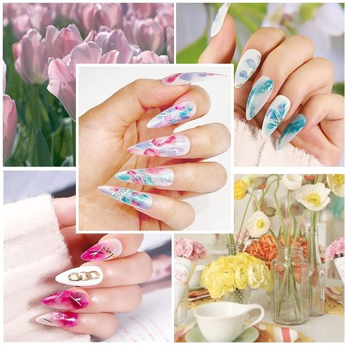 SUPWEE Blooming Watercolor Ink Nail Polish Marble Nail Polish Flower Blossom Nails for Spreading Marble Effect Manicure 12 Colors 7ml(0.25fl oz)