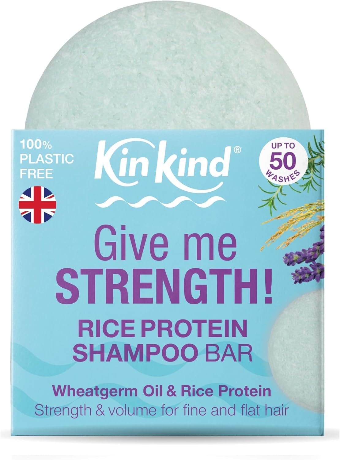 KinKind Rice Shampoo Bar for Hair Growth | Give me STRENGTH! Bar Shampoo for Thinning Hair | Hair Thickening Rice Protein | Volume for Fine & Flat Hair | Up to 50 washes