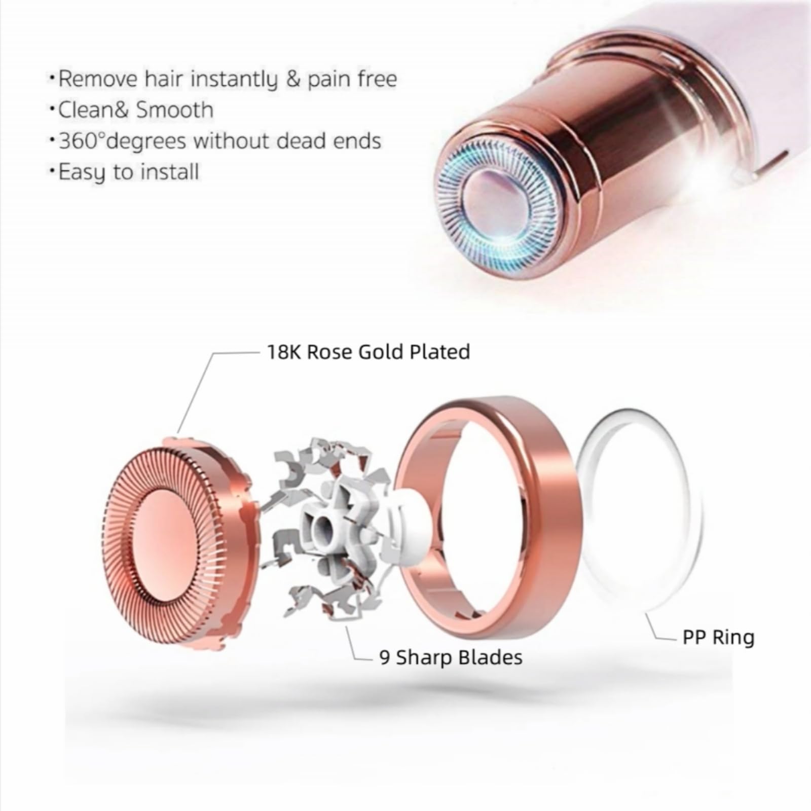 Facial Hair Remover Replacement Heads - Gen 1 Compatible with Finishing Touch Flawless Hair Remover Tool for Women Easy Facial Hair Removal