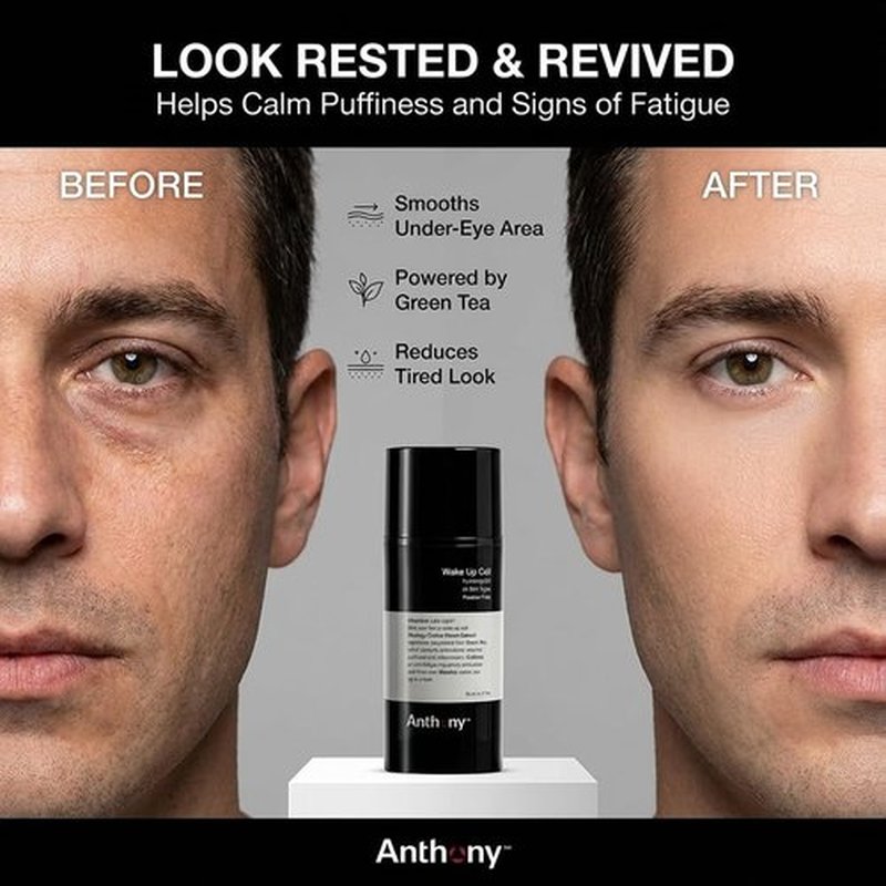 Anthony Wake Up Call Face Moisturizer - 3 Fl Oz Anti-Puffiness Refreshing Formula with Caffeine & Green Tea