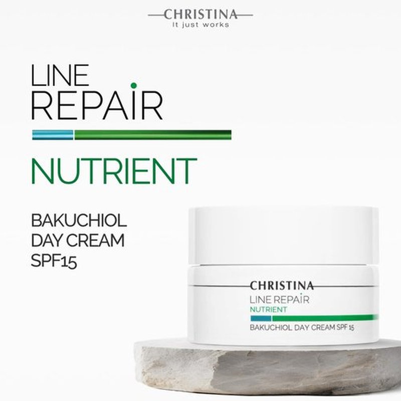 -CHRISTINA- Line Repair Bakuchiol Day Cream with SPF 15 | Face Moisturizer with Blue Light Defense, Ideal for Combination, Normal, Dry Skin | Cream For Face with Anti-Aging effect 50ml / 1.7 fl.oz