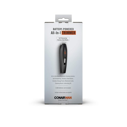 ConairMAN Beard Trimmer - All-in-One Grooming Kit with Nose & Ear Hair Trimmer | 5-Position Comb Attachment
