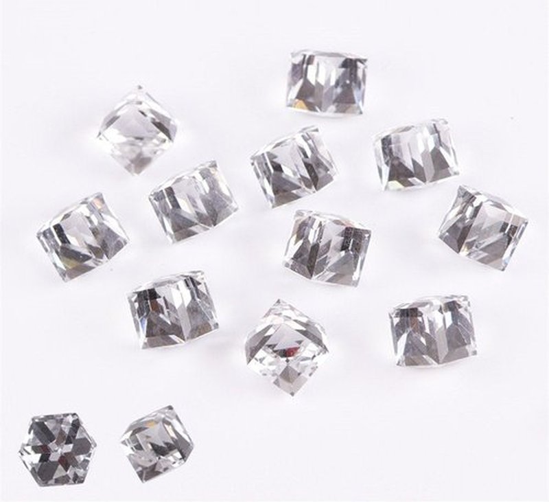 60PCS /lot 3D Cube Square Rhinestone Crystal Glass Nails Beads Decoration Manicure Nail Art (Clear)
