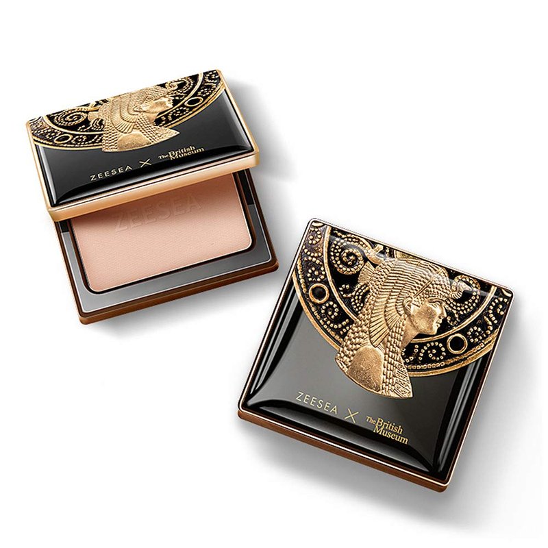 ZEESEA Pressed Powder The British Museum Egypt Series Long Lasting Oil Control Facial Finishing Brighten Setting Powder Multi-use Foundation (#01 Ivory White)